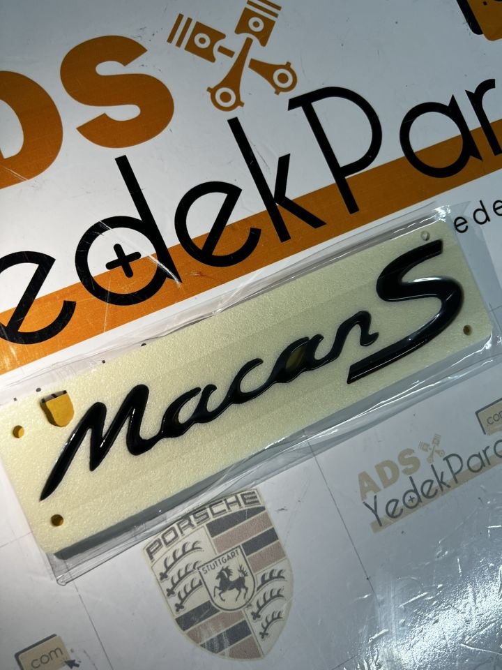 Porsche Macan S Yazısı Kırmızı Siyah Krom Renk 95B4480281041