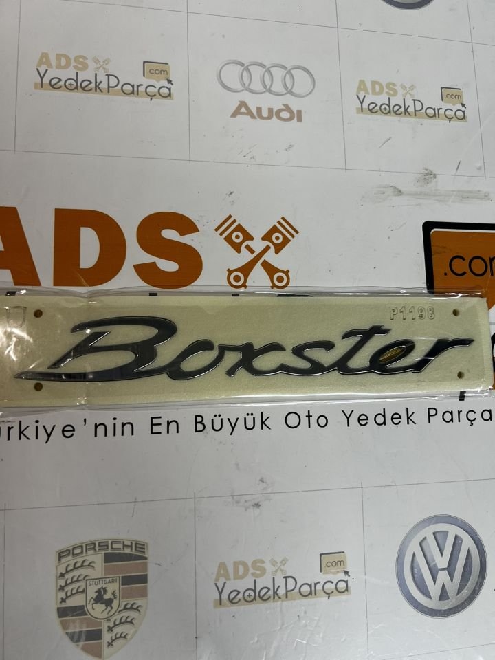 Porsche Boxster Yazısı Kırmızı Siyah Krom 3,5 27,5 CM