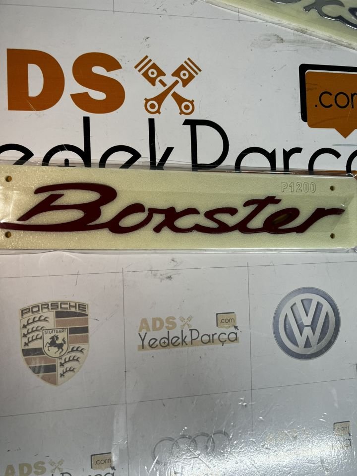 Porsche Boxster Yazısı Kırmızı Siyah Krom 3,5 27,5 CM