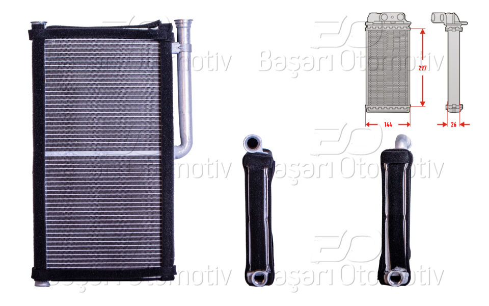 AUDI A6 2.0 2.4 2.7 TDI 2.8 FSI 3.0 TFSI 3.2 FSI 4.2 FSI 04 >KALORIFER RADYATORU BRAZING MT-AT 144X297X26 MM