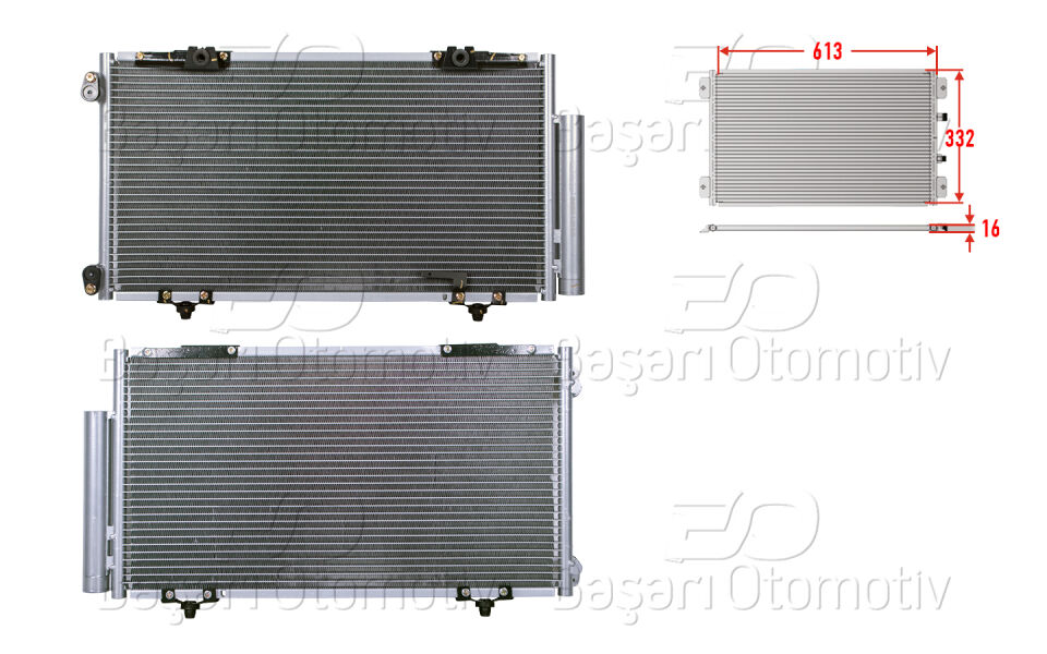 TOYOTA AVENSIS 98-00KLIMA RADYATORU 613X332X16