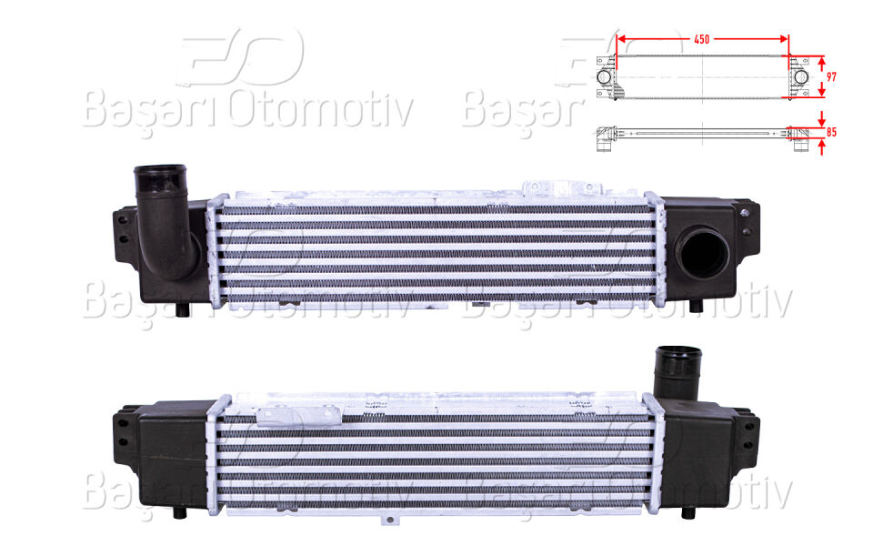KIA SORENTO (JC) 2.5 CRDI 02>TURBO RADYATORU (INTERCOOLER) 450X97X85