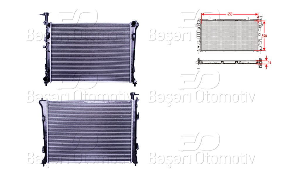 KIA CERATO 1.6 CWT 08>SU RADYATORU BRAZING MT 453X598X16