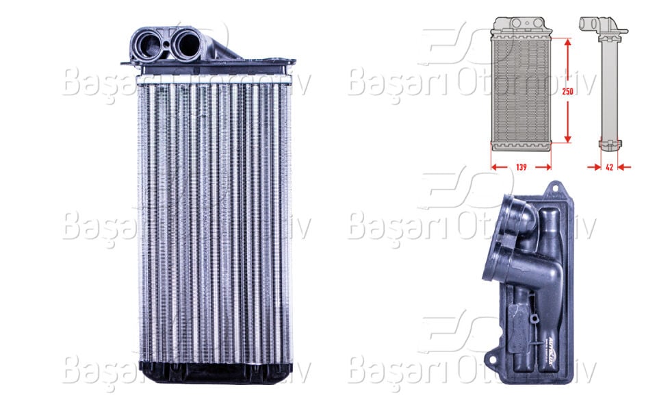 CITROEN C2 C3 1.4 1.6HDI 16V 2003 >KALORIFER RADYATORU MEKANIK MT-AT 250X139X42 MM