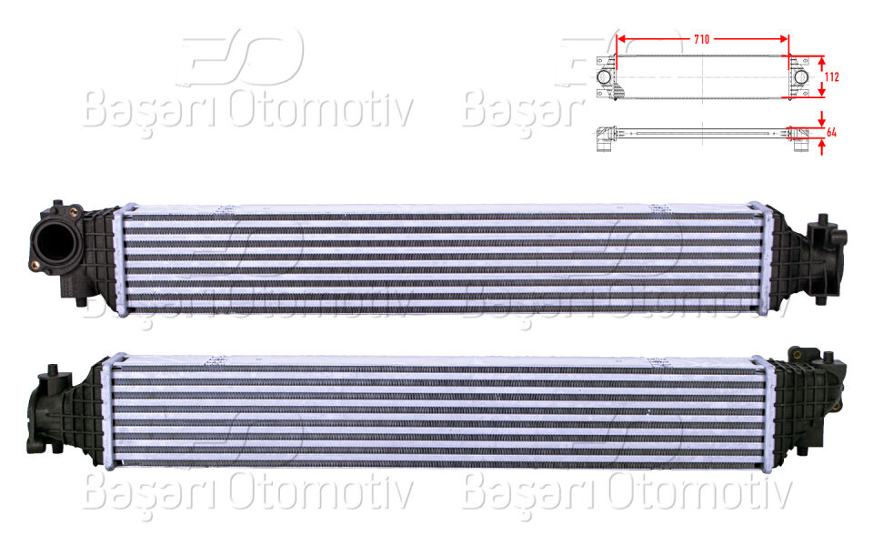 HONDA CIVIC (FC_) 1.5 VTEC 16-22 CIVIC HB (FC_, FK_) 1.5 VTEC 17-22TURBO RADYATORU (INTERCOOLER) 710X112X64