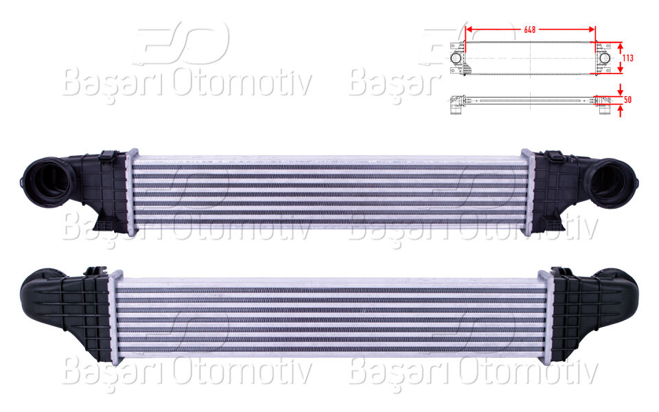 MERCEDES-BENZ BENZ W211 E200 CDI E220 CDI 02 >TURBO RADYATORU (INTERCOOLER) 648X113X50