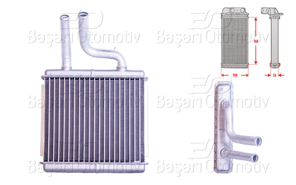 CHEVROLET REZZO MPV (U100) 1.6 05-KALORIFER RADYATORU BRAZING 168X198 MM