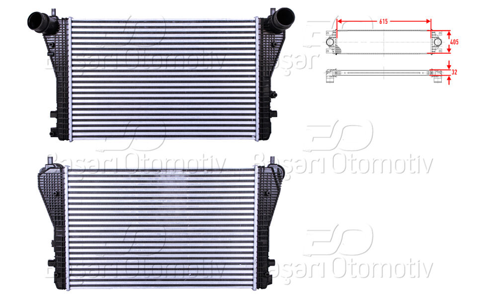 VW JETTA GOLF6 SUPERB 1.6 TDI CAY MOTOR 09 >TURBO RADYATORU (INTERCOOLER) 615X405X32