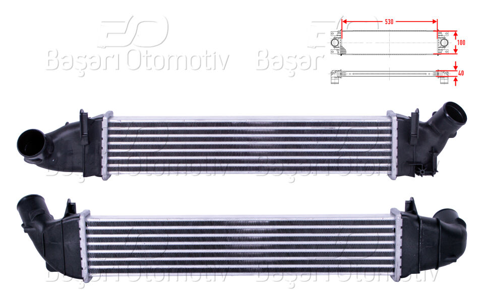 DACIA LOGAN (LS) 1.5 DCI 06-08TURBO RADYATORU (INTERCOOLER) 530X100X40