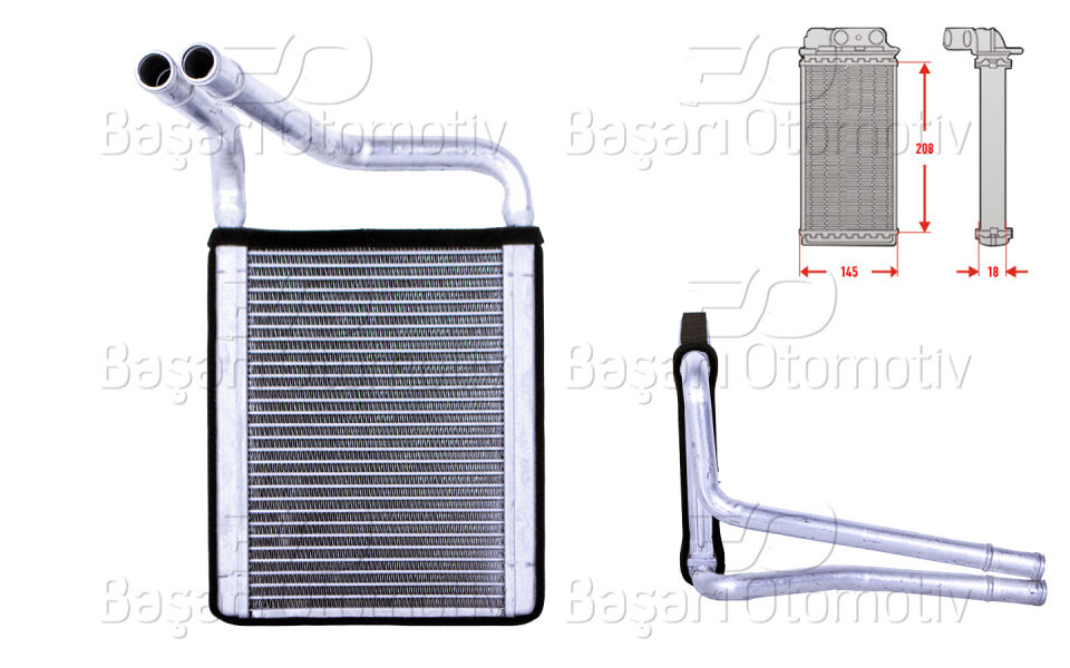 KIA RIO 2 (JB) | PRIDE 1.4 16V 1.5CRDI 1.6CVVT 05-11KALORIFER RADYATORU BRAZING 150X220 MM