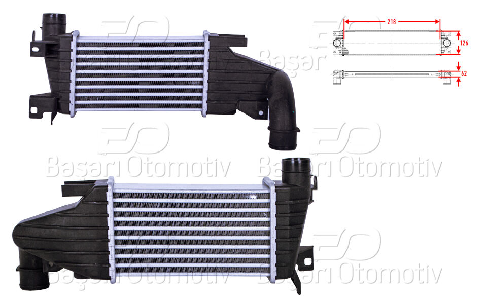 OPEL ASTRA H 1.7 CDTI 04 >TURBO RADYATORU (INTERCOOLER) 218X126X62