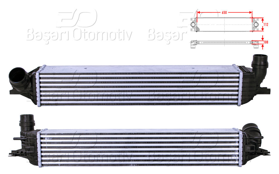 RENAULT LAGUNA 3 LAGUNA COUPE 2.0 16V TURBO 2.0 DCI 2.0 GT 07 >TURBO RADYATORU (INTERCOOLER) 650X112X108