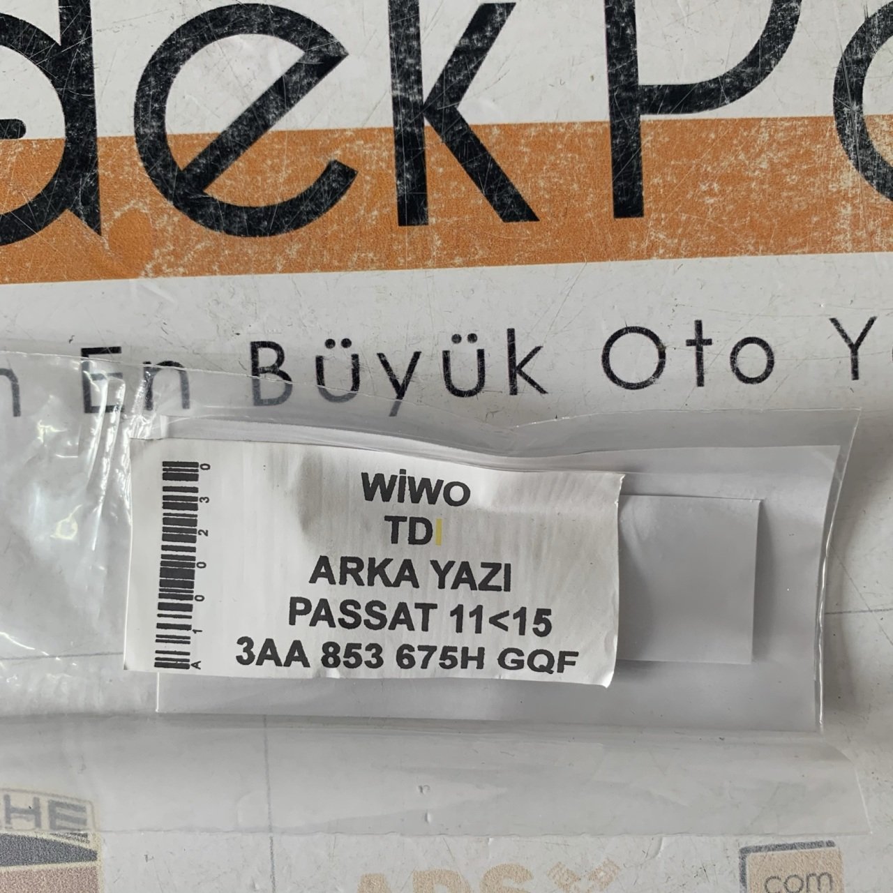 Volkswagen Passat 2011-2015 Bagaj Tdı Yazısı İthal 3Aa853675H
