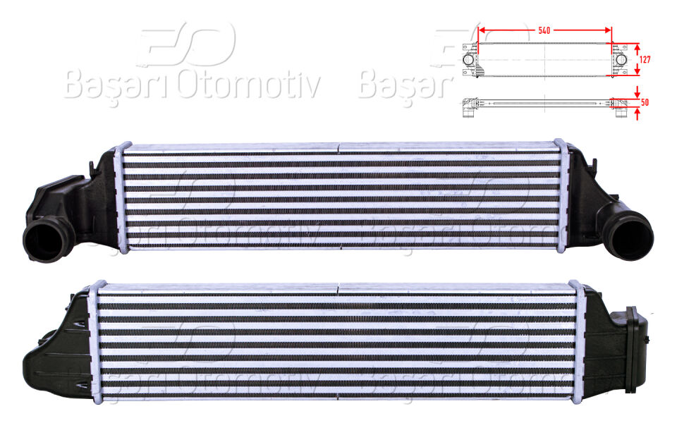 BMW E46 3.20D 3.30D 3.30XD 98 >TURBO RADYATORU (INTERCOOLER) 540X127X50