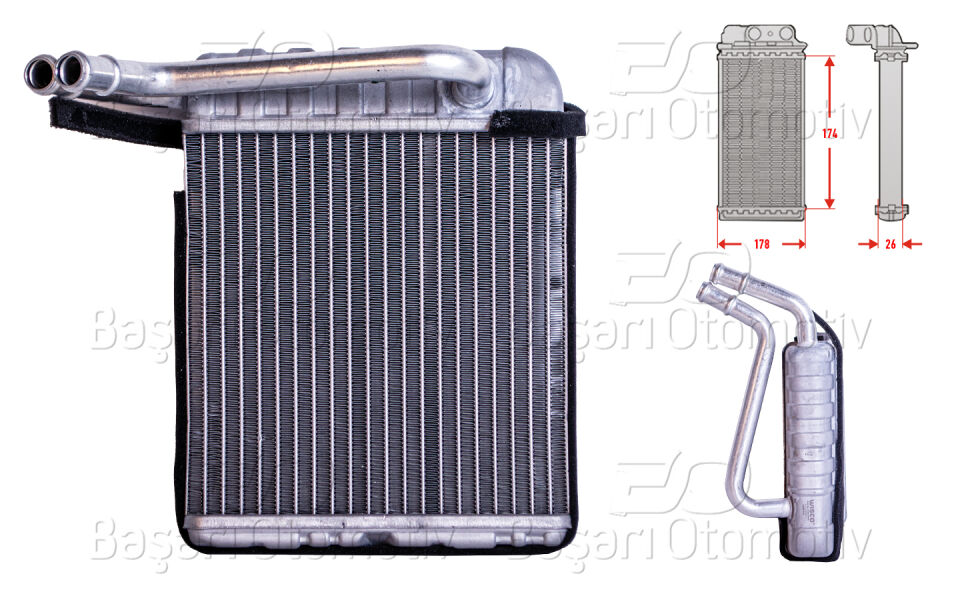 ISUZU D-MAX 06 >KALORIFER RADYATORU BRAZING MT-AT 180X180 MM