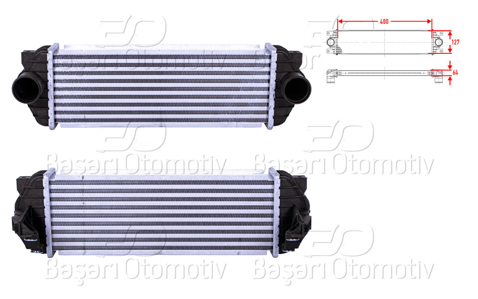 FORD TRANSIT/TOURNEO CONNECT (P65_, P70_, P80_) 1.8 TDCi 02-13TURBO RADYATORU (INTERCOOLER) 400X127X64
