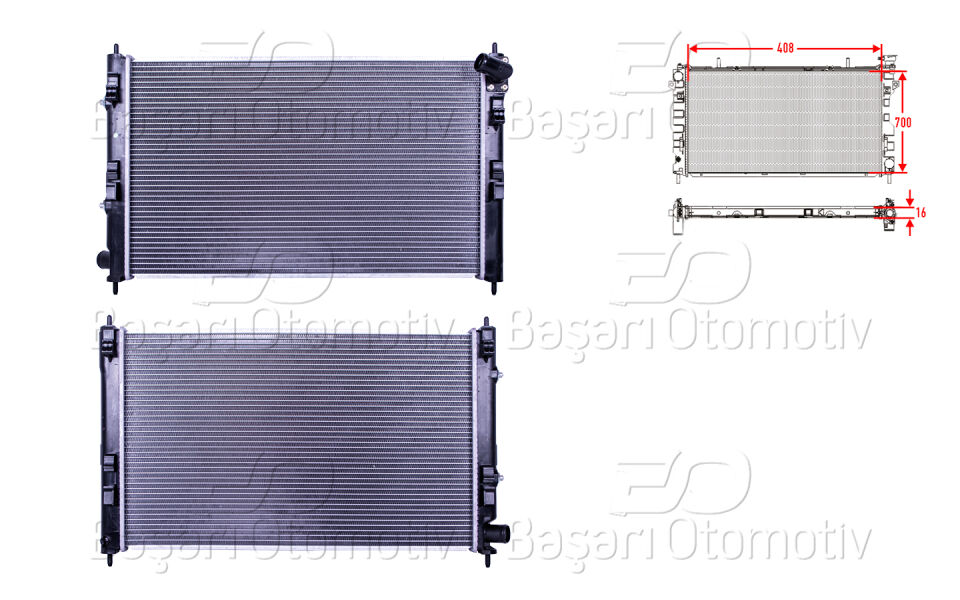 MITSUBISHI LANCER 1.5. 1.6 07>SU RADYATORU BRAZING AT 700X408X16