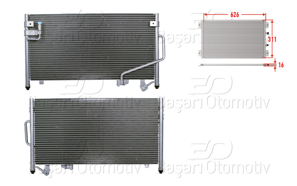 MAZDA 323 F 1.5. 1.8 94-98KLIMA RADYATORU 626X311X16