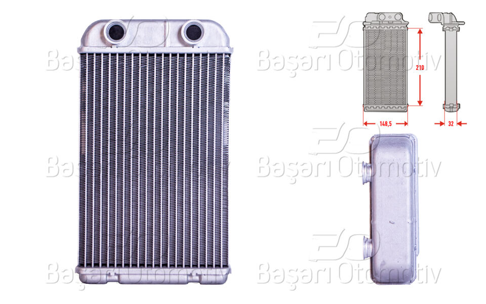 FIAT BRAVO 2 (198_) 1.6 D Multijet 08-14 STILO (192_) 1.6 01-06KALORIFER RADYATORU BRAZING 210X162 MM