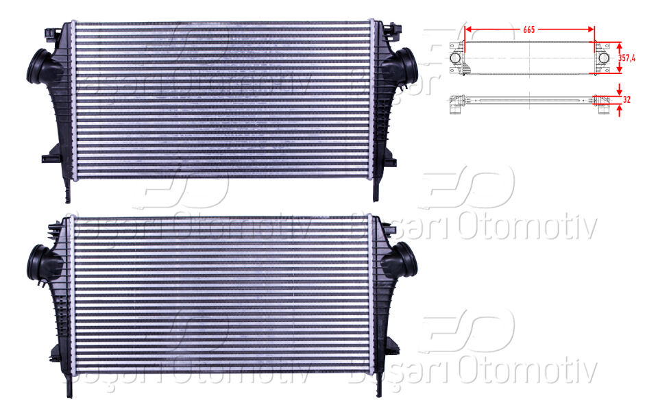 OPEL INSIGNIA 1.6 2.0 08-17TURBO RADYATORU (INTERCOOLER) 665X357,4X32