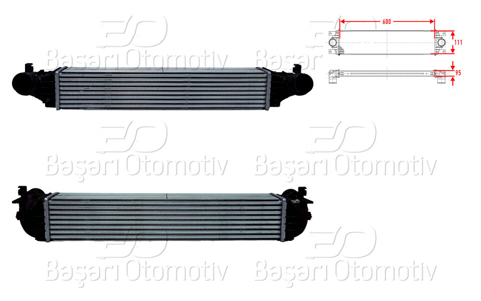 OPEL ASTRA K 1.4 T 15>TURBO RADYATORU (INTERCOOLER) 600X111X95