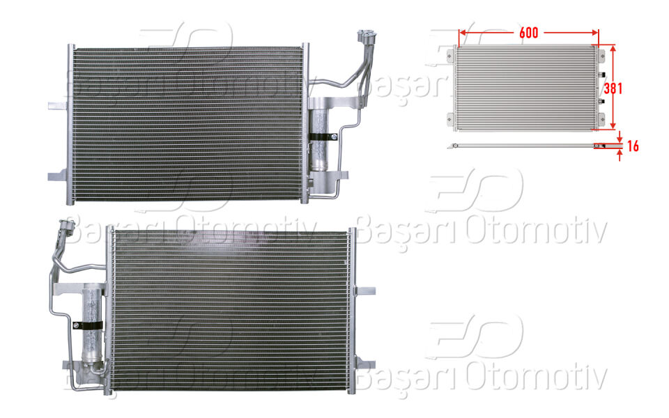 MAZDA3 5 1.3 1.6 2.0 2.3 03-08KLIMA RADYATORU 600X381X16