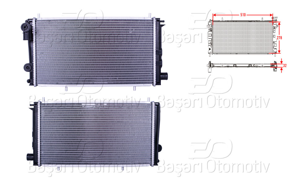 CITROEN C15 DIZEL 94>SU RADYATORU BRAZING MT 510X278X32 MM