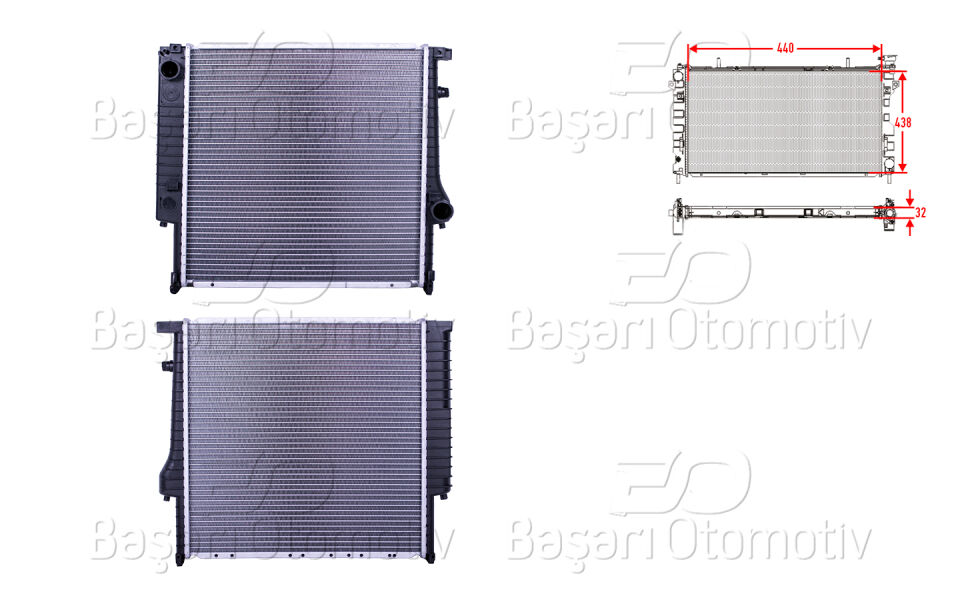 BMW 3 SERISI E30 3.20I. 3.25I M20 82-93SU RADYATORU BRAZING MT 440X438X32
