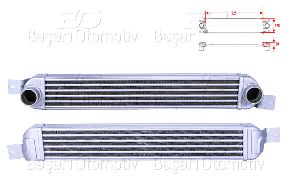 OPEL MERIVA 1.3 CDTI 1.7 CDTI 03 >TURBO RADYATORU (INTERCOOLER) 525X320X50