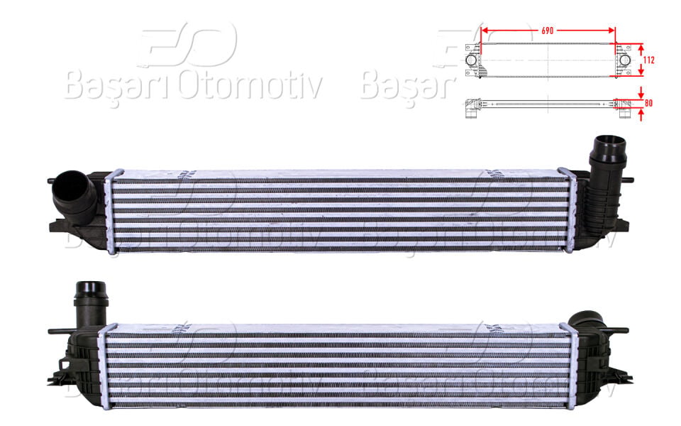 RENAULT LAGUNA 3 (BT0/1) 1.5 dCi LAGUNA 3 Grandtour (KT0/1) 1.5 dCi  07-15 LATITUDE (L70_) 1.5 dCi 10>TURBO RADYATORU (INTERCOOLER) 690X112X80