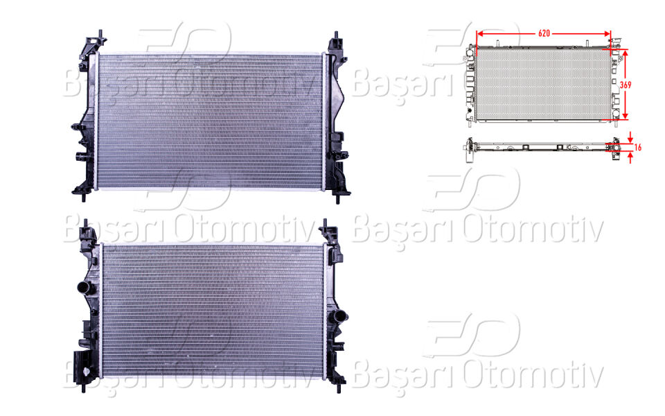 OPEL CORSA E 1.0 ADAM 14>SU RADYATORU BRAZING MT 620X369X16