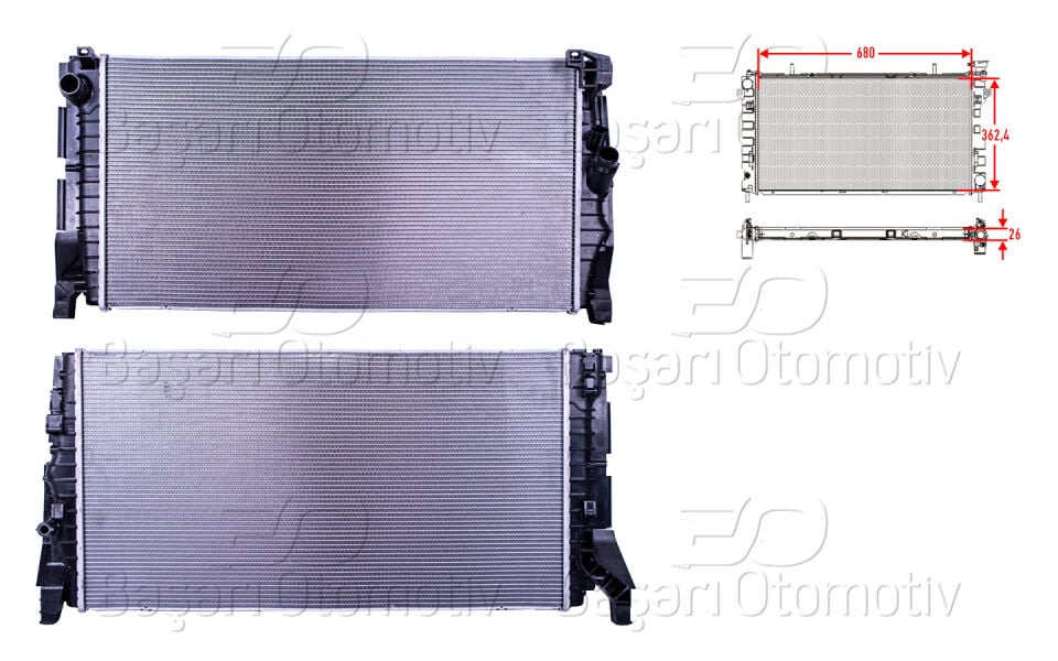 MINI COOPER (F55-F56-57) 1.5-2.0 13> / CLUBMAN (F54) 2.0 14>SU RADYATORU BRAZING MT 680X362,4X26