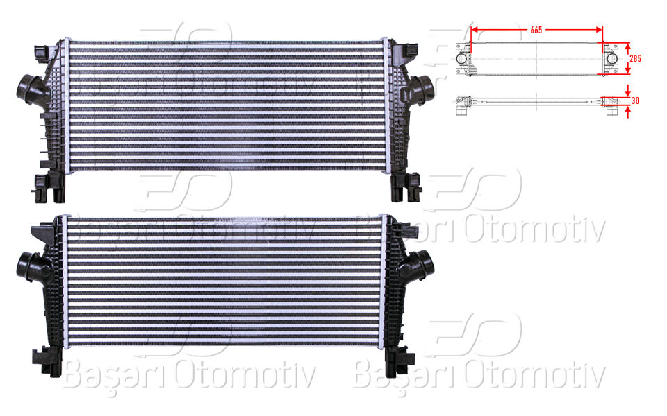 OPEL ASTRA J INSIGNIA ZAFIRA C 1.6 SDI 12>TURBO RADYATORU (INTERCOOLER) 665X285X30