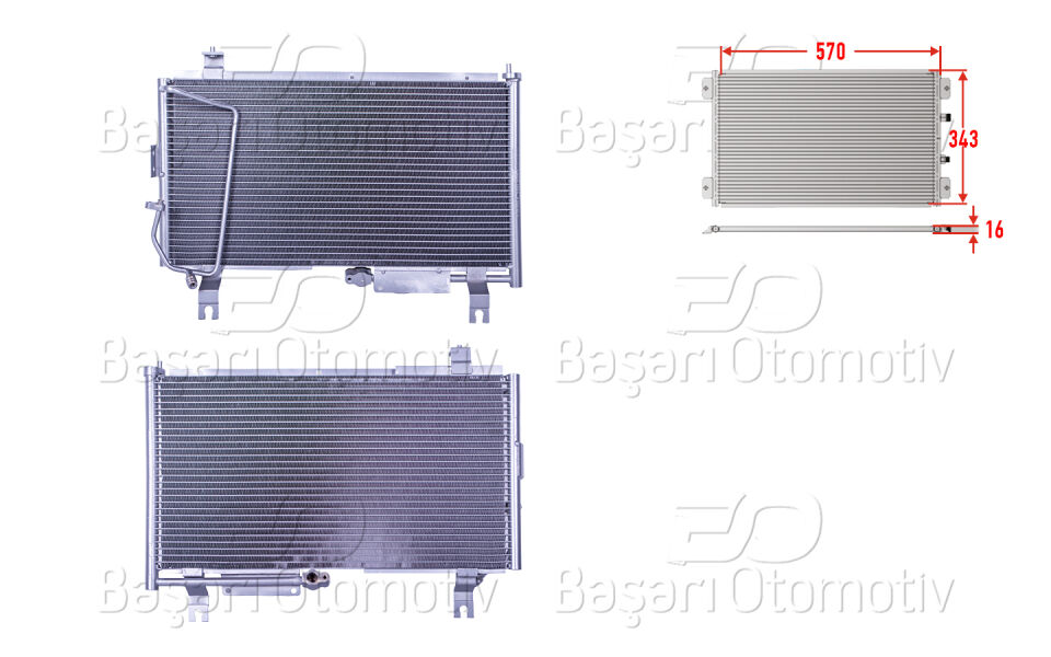 SUZUKI SWIFT1.3 89-01KLIMA RADYATORU 570X343X16
