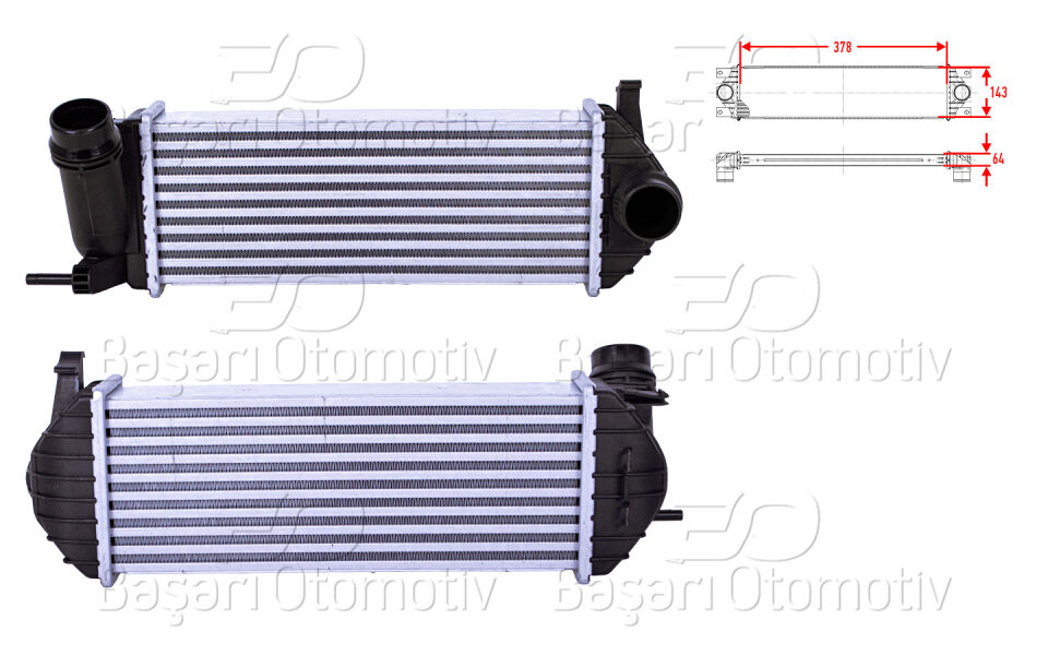 RENAULT KANGOO 2 (KW0/1_) 1.5 dCi 08> MB CITAN MPV (W415) 109 CDI 12-21TURBO RADYATORU (INTERCOOLER) 378X143X64