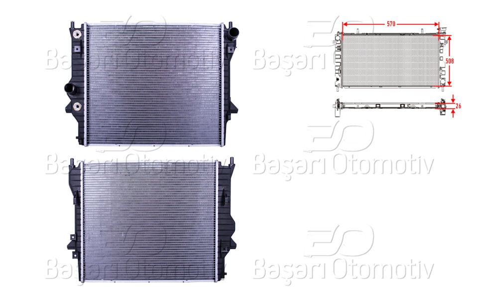 JAGUAR S-TYPE 3.0. 4.2 01-08SU RADYATORU BRAZING AT 570X508X26