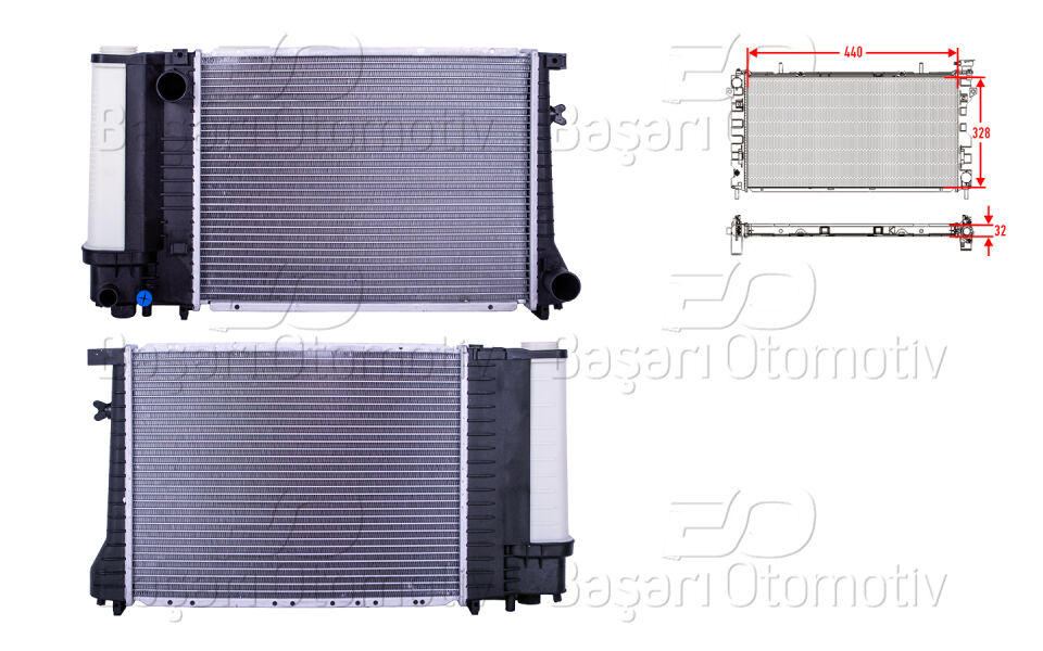 BMW 3 SERISI E30. E36 89-99 5 SERISI E34 87-96SU RADYATORU BRAZING MT 440X328X32