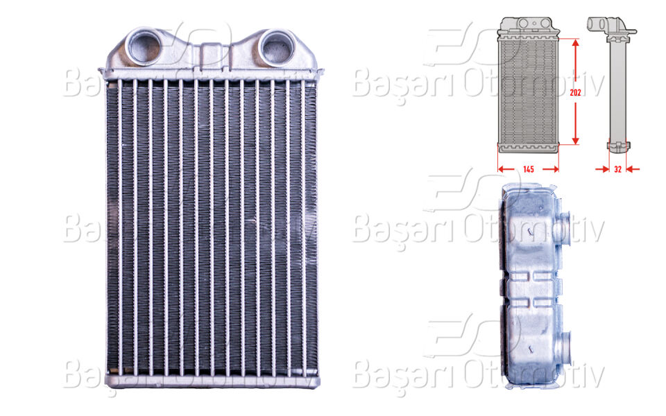 MINI COOPER (R50, R53) 1.6 01-06 CABRIO (R52) 04-08KALORIFER RADYATORU BRAZING 200X147 MM