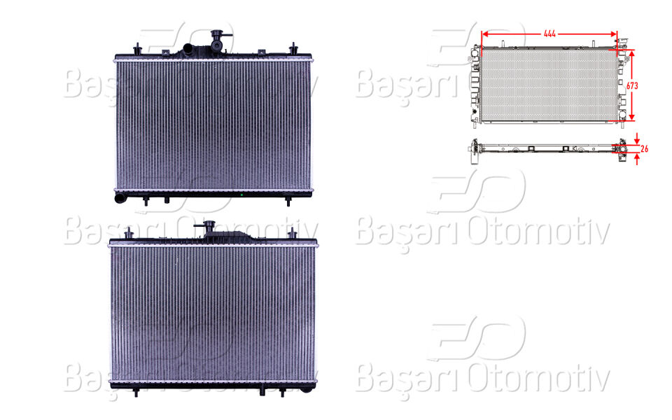 RENAULT KOLEOS 2.0DCI 09> /SU RADYATORU BRAZING MT-AT 444X673X26 MM