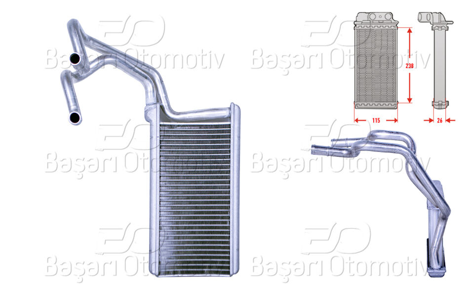 MITSUBISHI L200 2.5DID TRITON 07-12KALORIFER RADYATORU BRAZING 242,5X113 MM