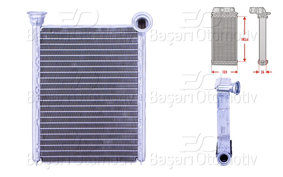RENAULT CLIO 4 0.9 TCE 1.2 1.5 DCI 1.6 RS DACIA LOGAN 2 1.2 1.5 DCI 1.6 16V 12 >KALORIFER RADYATORU BRAZING 134X186 MM