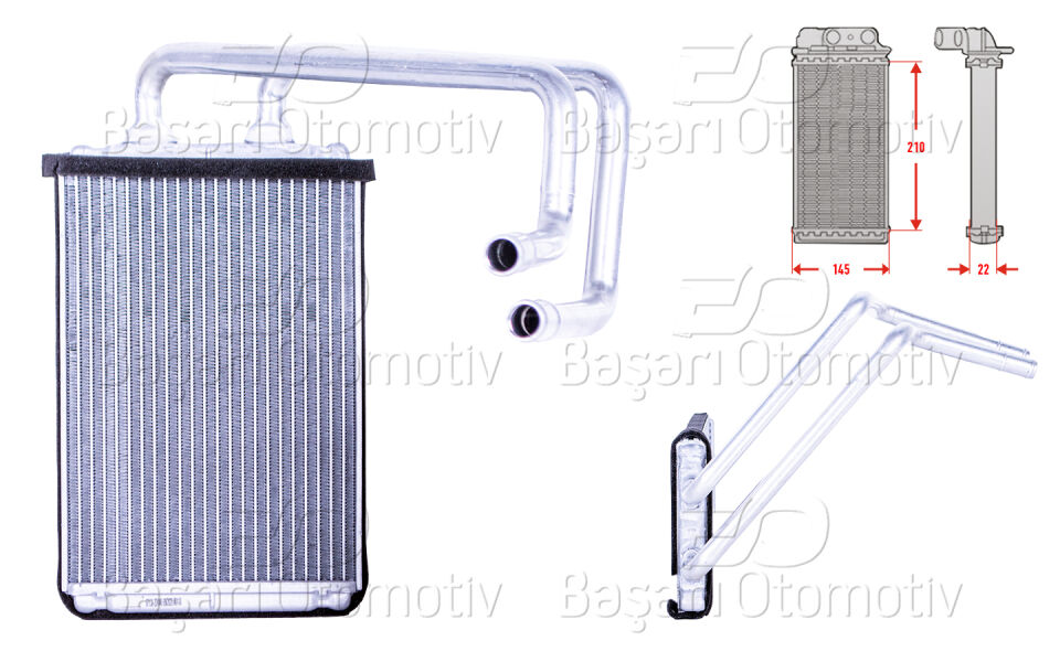 HYUNDAI COUPE 1.6 16V 2.0 2.7 V6 ELANTRA 1.6 2.0 CRDI 00 >KALORIFER RADYATORU BRAZING 166X170 MM