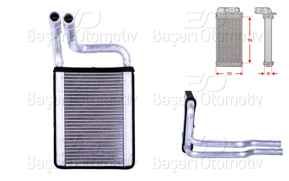 KIA PICANTO 2 (TA) | PICANTO / EKO TAXI | MORNING 1.0 1.0BI-Fuel 11-17KALORIFER RADYATORU BRAZING 120X189 MM