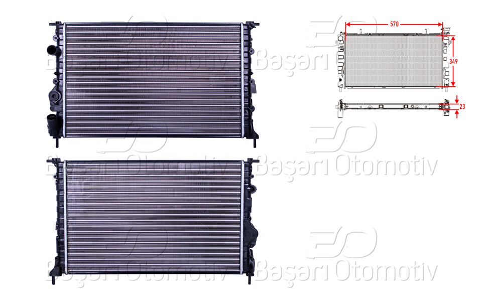 RENAULT MEGANE 95-2001   7700838135SU RADYATORU MEKANIK MT 570X349X23