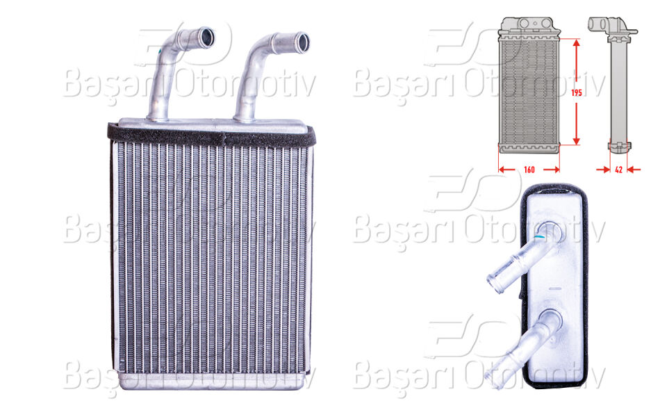 KIA PREGIO BOX 2.7 D 2.5 D 95 >KALORIFER RADYATORU BRAZING 195X160X42 MM