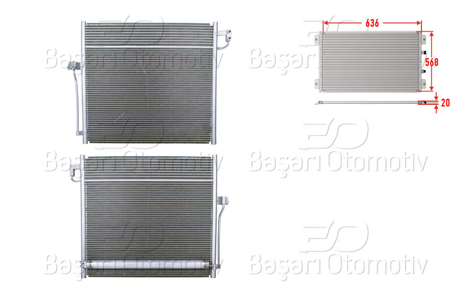 MERCEDES-BENZ W166. X166 GL. ML 11>KLIMA RADYATORU 636X568X20
