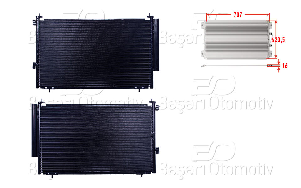TOYOTA RAV4 2.0 2.2 2.5D 12 >KLIMA RADYATORU 707X420,5X16