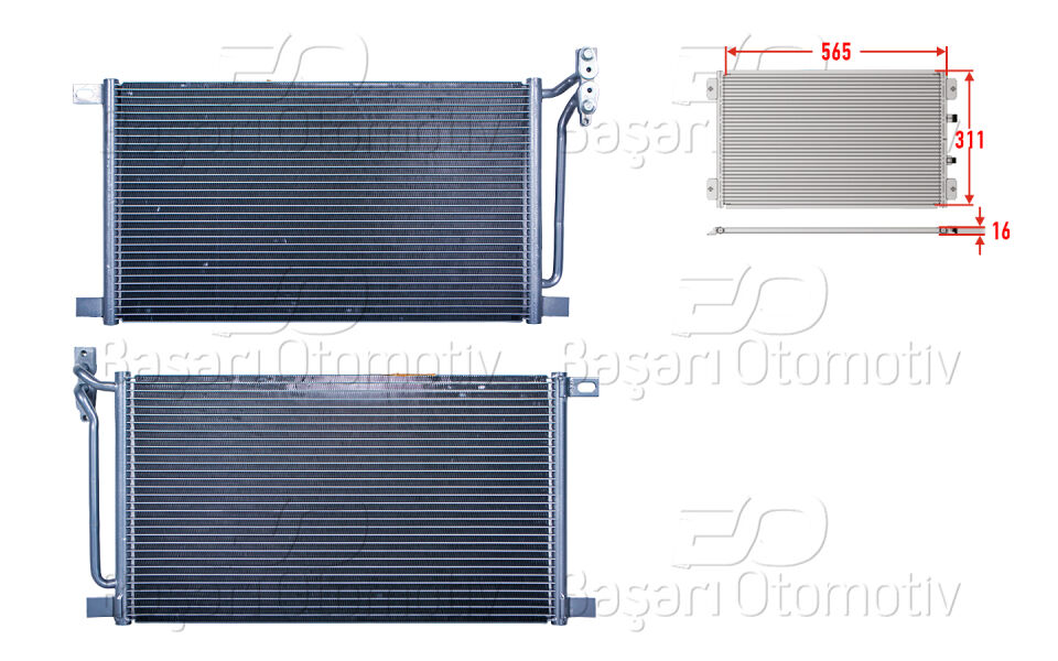 BMW 3 SERISI E46 97-06. X3 E83 03-10 DIZELKLIMA RADYATORU 565X311X16