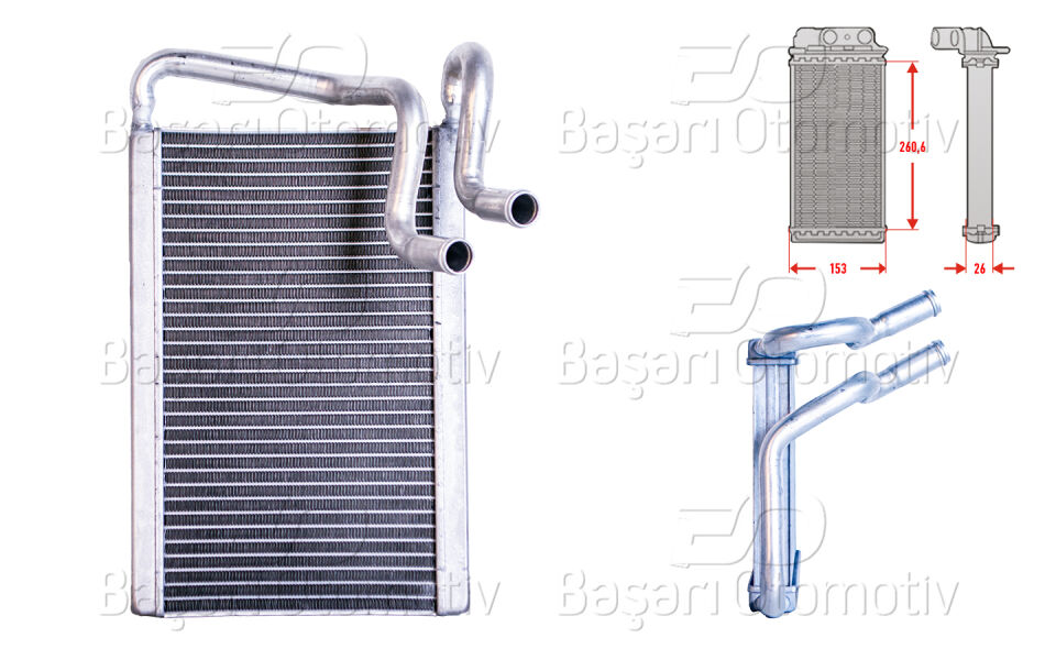 HYUNDAI H 1 CARGO 2.0 CRDI 08 >KALORIFER RADYATORU BRAZING MT-AT 270X154 MM
