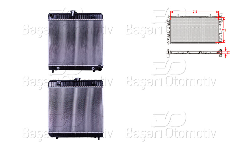 MERCEDES-BENZ BENZ C123 S123 W123 230C 230CE 280C 280CE 300C TURBO-D 200T230T240T230TE 250T280TE 300TD 200 200D 220D 230 230E 240D 250 280 280E 300D 280SE 280SEL 1977 >SU RADYATORU BRAZING AT 415X498X32